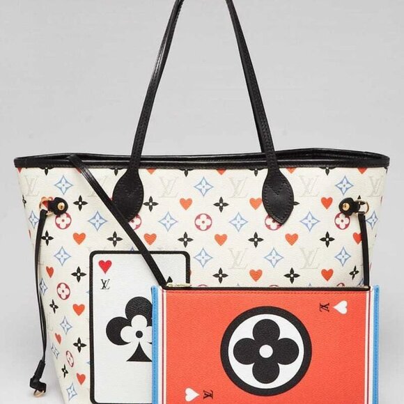 Louis Vuitton White Multicolor Monogram Canvas Game On Neverfull MM Bag - Picture 4 of 10